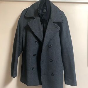 Dark Gray Patterned American Rag Peacoat Size Large